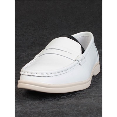 03-B417-1 WHITE Лоферы женские (натуральная кожа)