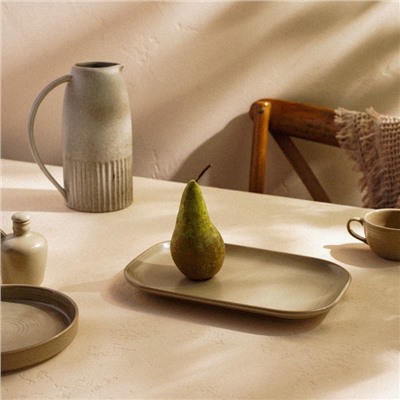 Блюдо фарфоровое SL Home «Песчаный бриз», 29.5×20 см, бежевый