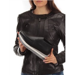 01-5576-1 BLACK Ботинки демисезонные женские (натуральная кожа, байка)