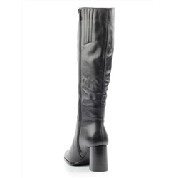 02-K83-D1 BLACK Сапоги зимние женские (натуральная кожа, натуральный мех (еврозима))