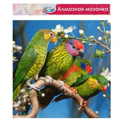 Алмазная мозаика «Попугаи», 40 × 50 см, без подрамника, частичное заполнение