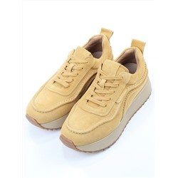 04-PDJ88-1 SAND Кроссовки демисезонные женские (натуральная замша, текстиль)