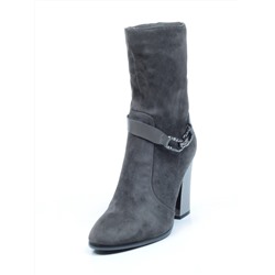 YF189-062M DK.GREY Полусапоги зимние женские (натуральная замша, натуральный мех (еврозима))