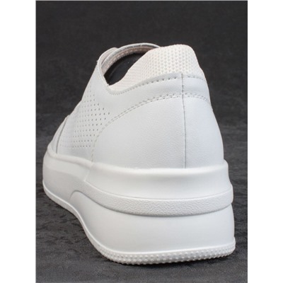 05-HY14-2D WHITE Кроссовки женские (натуральная кожа)