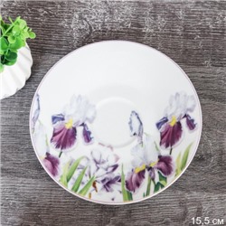 Блюдце 15,5 см / LY-1205 /уп 72/ Ирисы