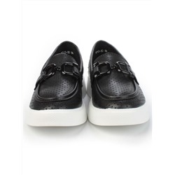 03-YD13-3D BLACK/WHITE Полуботинки женские (натуральная кожа)