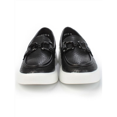 03-YD13-3D BLACK/WHITE Полуботинки женские (натуральная кожа)