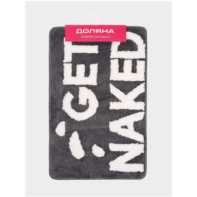 Коврик Доляна Get Naked, 50×80 см, микрофибра, темно-серый