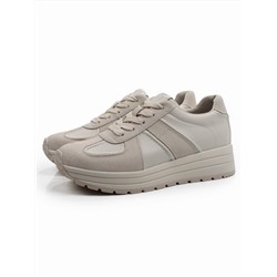 03-A1020-2 LT. BEIGE Кроссовки женские (натуральная кожа, натуральная замша)