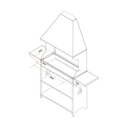 Мангал Professional Standart Zont PSZ3000, 158.2×41.2×207.9 см, 3 мм, полки, с крышей