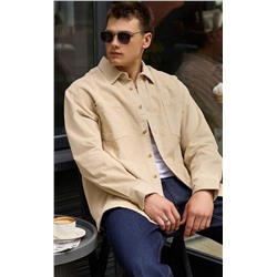 Рубашка вельвет F221-0470 l.beige