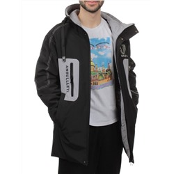 2171 BLACK GRAY Куртка мужская зимняя облегченная (130 гр. холлофайбер)