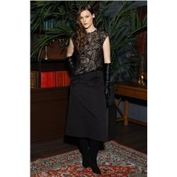 Юбка чёрная с декоративными цветами