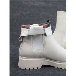 01-80158-G75-2 MILK Ботинки демисезонные женские (натуральная кожа, байка)
