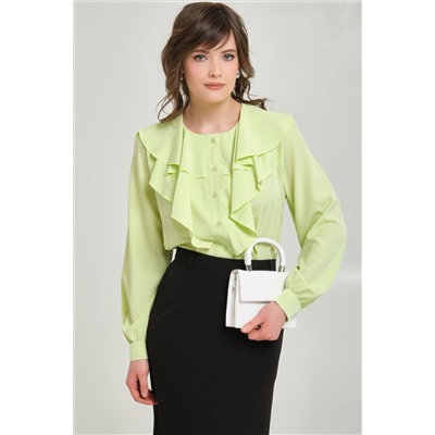 Блузка с воланами в лимонном цвете
