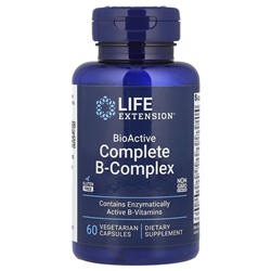 Life Extension, полный биоактивный комплекс витаминов группы B, 60 вегетарианских капсул