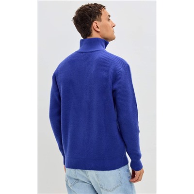 Джемпер мужской с воротом на молнии F310-0515 синий