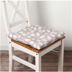 Подушка на стул «Этель. Листья», 40×40 см, серая