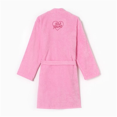 Халат махровый женский Girl power, размер 50-52, розовый