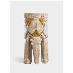 Табурет «Слон», 25×25×50 см, дерево албезия, белый