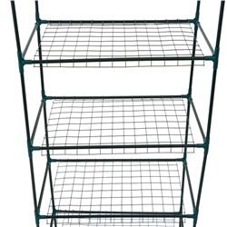 Стеллаж для рассады, 5 полок, 190×40×65 см, металлический каркас d=12 мм, без чехла, Greengo