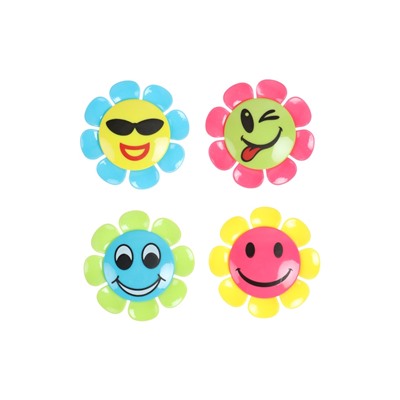 Набор точилок «Ромашка-смайл», 4 штуки, с контейнером, МИКС