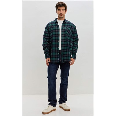 Рубашка F521-0460 green-blue