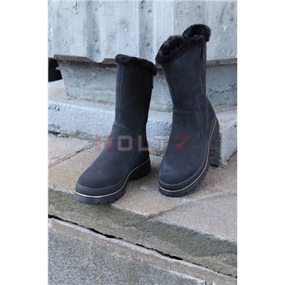 Женские зимние  серые полусапоги 3 четверти F9727-110XMX
