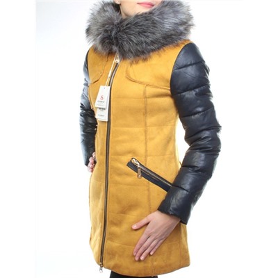 5157 YELLOW Парка женская зимняя (150 гр синтепон, искусственный мех)