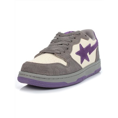 05-717-13 DARKGRAY/PURPLE Кроссовки женские (натуральная замша, натуральная кожа)
