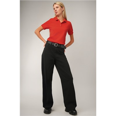 Женские джинсы багги с высокой посадкой Happyfox