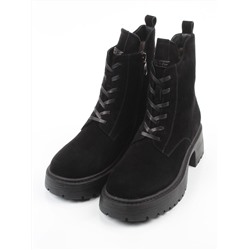04-M3-1479 BLACK Ботинки зимние женские (натуральная замша, натуральный мех)