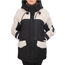 M - 2185 BLACK Куртка зимняя женская MEAJIATEER (200 гр. био-пух)