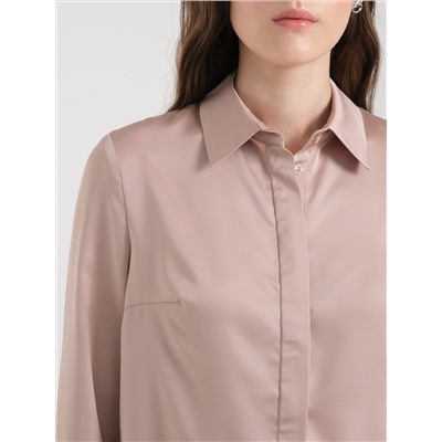 Блузка бежевая с воланом на рукаве