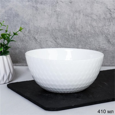 Салатник 410 мл 155 мм Рубчик  F-LFDW50 (WHITE) (уп 72)