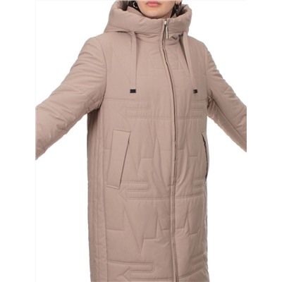 1073 DK. BEIGE Пальто зимнее облегченное женское (холлофайбер 150 гр.)