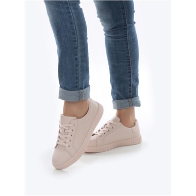 05-PDA175-3 BEIGE/PINK Кроссовки женские (натуральная кожа)