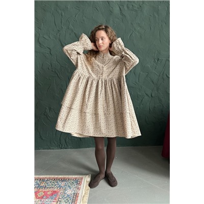 Платье женское  PUFF059/10/Бежевый, коричневый