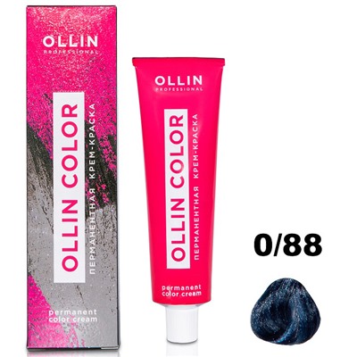 OLLIN COLOR Перманентная крем-краска для волос 0/88 корректор синий 60 мл