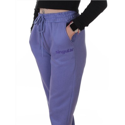 2623 LILAC Штаны утепленные спортивные женские (85% хлопок, 10% полиэстер, 5% спандекс)