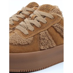 04-P133-2C BROWN Кроссовки демисезонные женские (натуральная замша, байка)