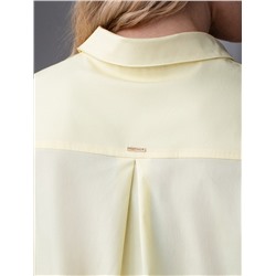 Укороченная блузка с рукавами буфами и с кулиской по низу из эластичного хлопка