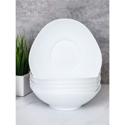 Набор суповых тарелок 6 штук 650 мл Треугольная / LXXW70 (WHITE) /уп 8/