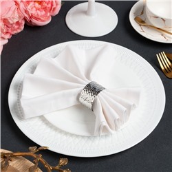 Набор салфеток с декоративными кольцами «Этель» White pleasure, 40×40 см - 2 шт., 100% хлопок, саржа 190 г/м²