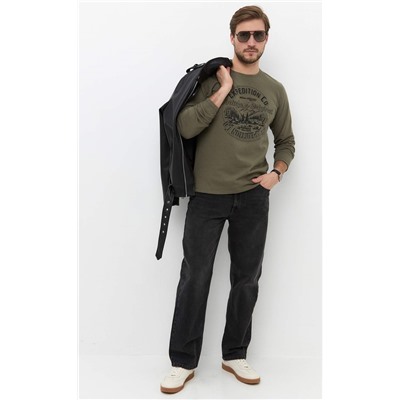 Лонгслив мужской с принтом F021-1001-642 хаки