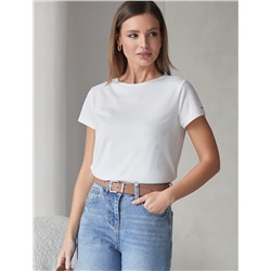 Базовая футболка полуприлегающая из премиального хлопка с эластаном