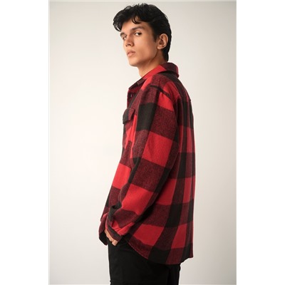 Мужская теплая рубашка в клетку Happyfox