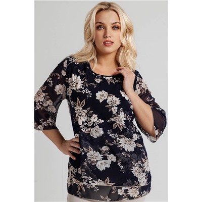 Блузка женская  7024/27/Темно-синий