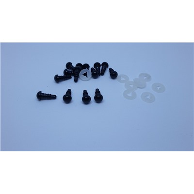Глазки для игрушек, 6 мм черные