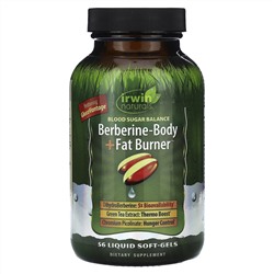 Irwin Naturals, Berberine-Body + сжигатель жира, 56 капсул с жидкостью